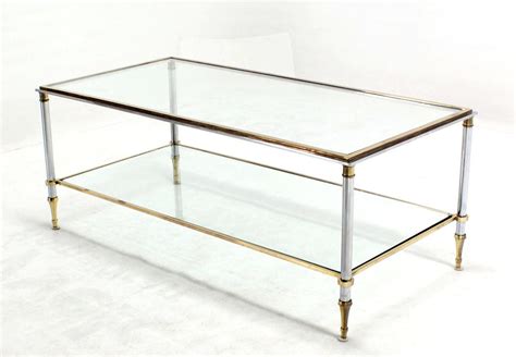 Brass and glass coffee £4,800 table by victoria stainow. Brass Chrome and Glass-Top Mid-Century Modern Rectangular ...