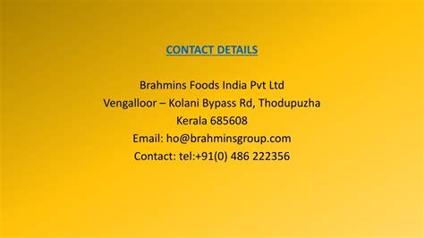 Ppt Brahmins Foods Powerpoint Presentation Free Download Id11777815