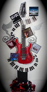 Music party supplies music themed party supplies. Rock star guitar centerpiece for a Placecard Table or Sweets Table. | Rock star party, Music ...
