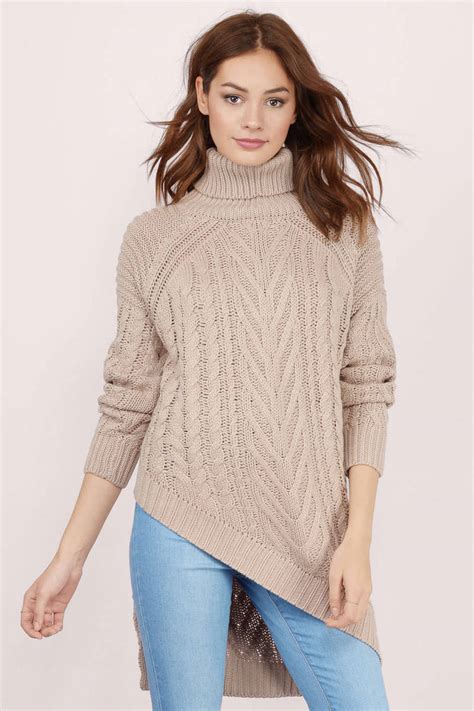 A sweater, also called a jumper in british and australian english, and a windcheater in parts of australia, is a piece of clothing, typically with long sleeves, made of knitted or crocheted material. Driftwood Cable Knit Sweater in Taupe - $19 | Tobi US