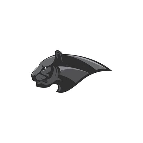 Black Panther Head Logo Vector Vetor Premium