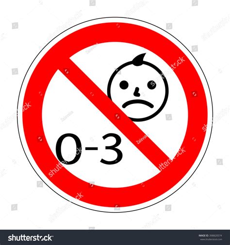 No Kids 03 Year Old Sign Stock Vector 398820574 Shutterstock