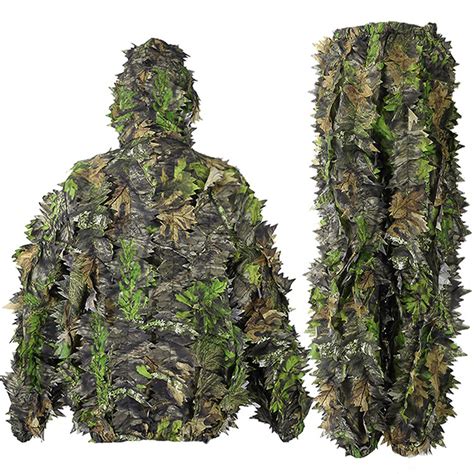 Grey Green Leaves Ghillie Suit Tactical Camouflage Suit