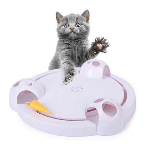 Electric Cat Toys Smart Teasing Cat Stick Crazy Game Spinning Turntable