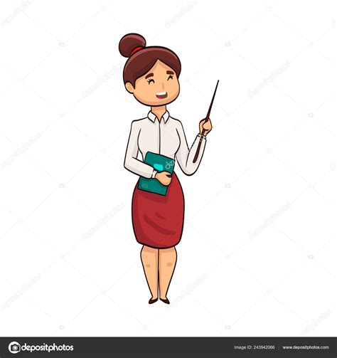 Cartoon Girl Professional Specialist Teacher — Stock ...