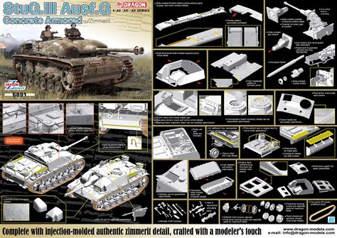6891 Stugiii Ausfg Concrete Armored Wzimmerit Dragon Plastic