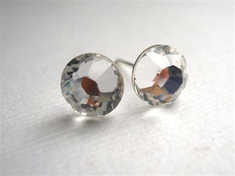Swarovski Crystal Stud Earrings Crystal Earrings Post Etsy