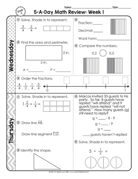 4th Grade Daily Math Spiral Review Teacher Thrive