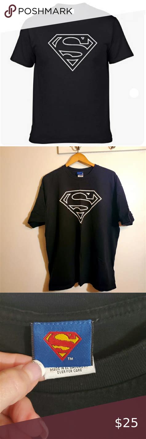 Dc Comics Superman Logo Black Tee Shirt Xxl Dc Comics Superman