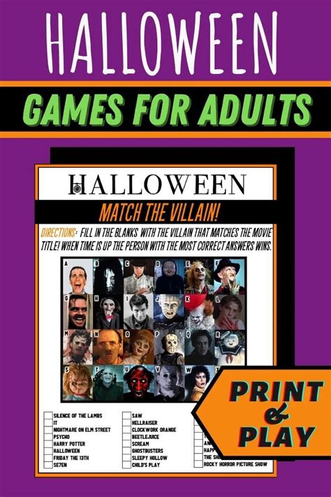 Printable Halloween Games For Adults Video Halloween Games
