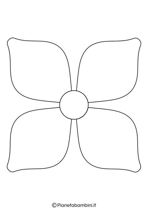 A Flower That Is Drawn In The Shape Of A Flower With Four Petals On