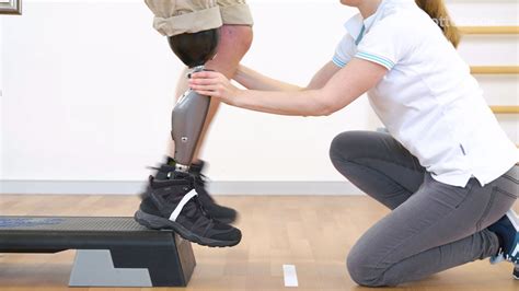 Prosthetic Gait Training Walking Downstairs 1 Ottobock Youtube