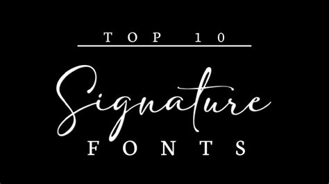 Best 10 Free Signature Fonts To Use For Logo And Gfx Youtube