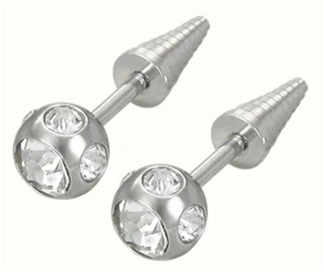 Pair Of Steel Fake Taper Expander Ear Cheater Plugs W Cz G Gauges Piercing Ear Body Jewelry