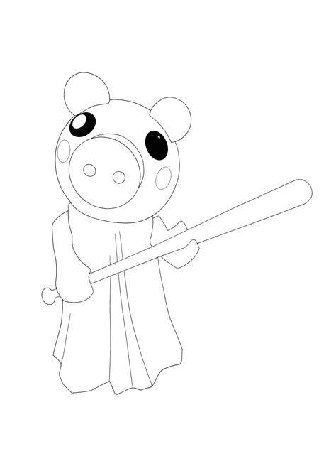 Roblox Piggy Coloring Pages Angel