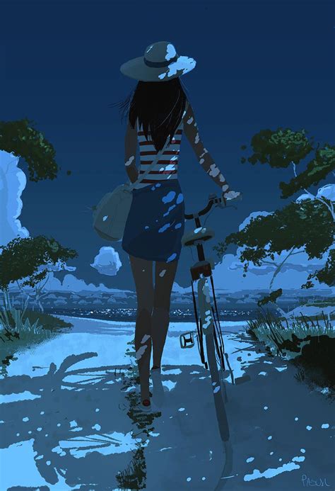Pascal Campion Pascal Campion Anime Summer Night Illustration