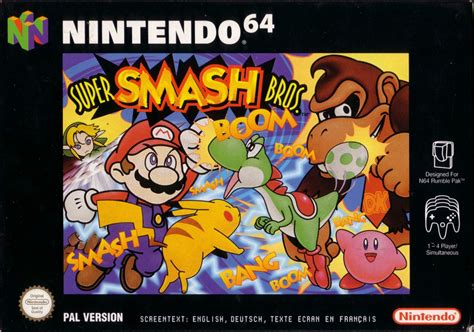 Super Smash Bros 1999 Nintendo 64 Box Cover Art Mobygames