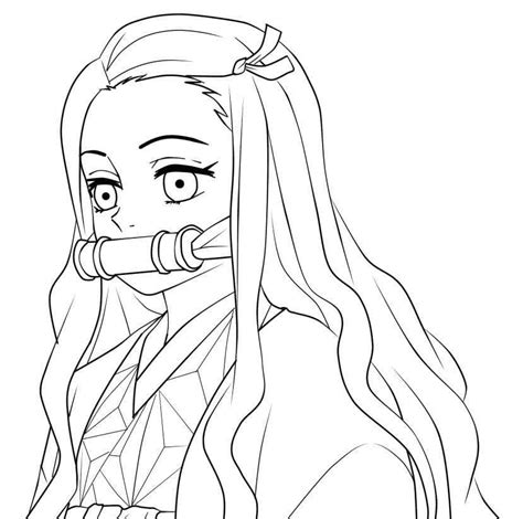 Free Printable Kamado Nezuko Coloring Pages Nezuko Coloring Pages