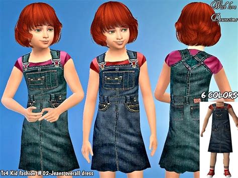 Daweesims Ts4 Kid Fashion 02 Jeans Overall Dress Jean Overall Dress