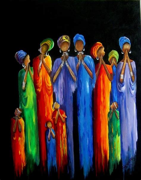 Womens Prayer Meeting By Marietjie Henning African Art Paintings