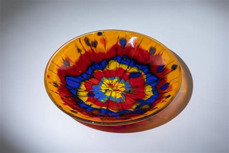 Fused Glass Bowl Tie Dye Etsy