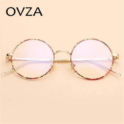 buy ovza 2017 retro round eyeglass frame women metal big optical glasses men