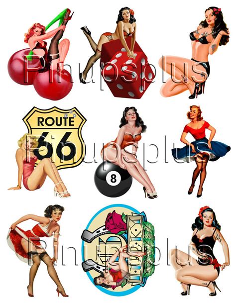 Rockabilly Retro Pinup Waterslide Decals 9 Great Tattoo Style Images