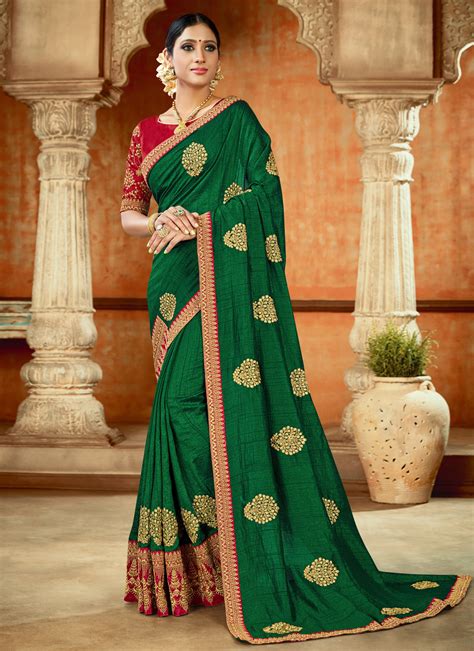 Shop Online Silk Embroidered Trendy Saree 166880
