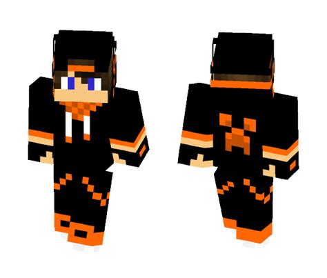 Download Orange Teen With Headphones Minecraft Skin For Free