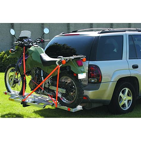 400 Lb Aluminum Hitch Receiver Mount Motorcycle Carrier Fits Any 2