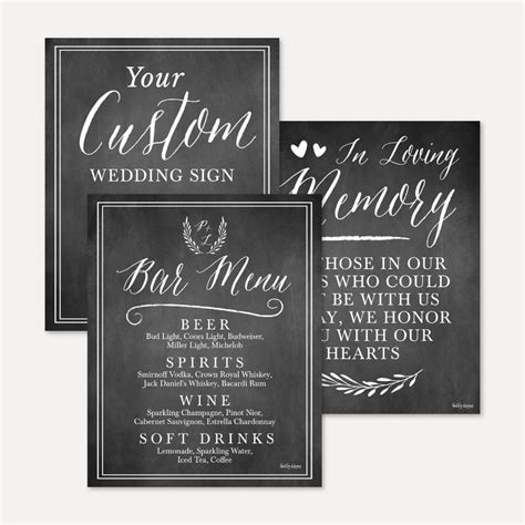 Wedding Signs Printable Bundle Printable Wedding Sign Etsy