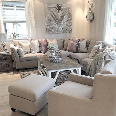 Loving This Light Grey And Pink Modern And Cozy Living Room Decor