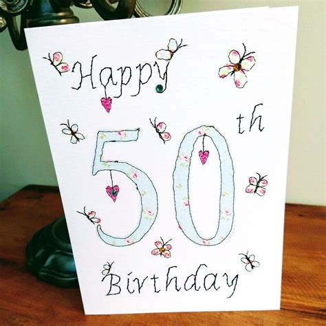 Card Code Bd11 Age 50 With Butterflies Birthday Card Printed From An