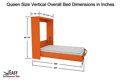 Queen Size Deluxe Murphy Bed Kit Vertical