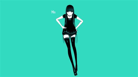 976910 4k long hair original characters cyan background cyan simple background thigh
