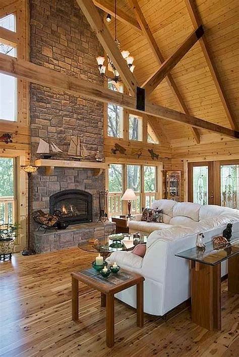 60 Stunning Log Cabin Homes Fireplace Design Ideas 12 Logcabinhomes