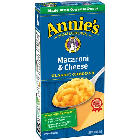 Annies Classic Mild Cheddar Macaroni And Cheese 6 Oz Box Macaroni