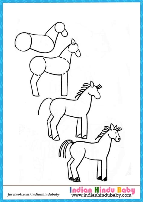 How To Draw A Horse For Kids Horse Drawing For Kids