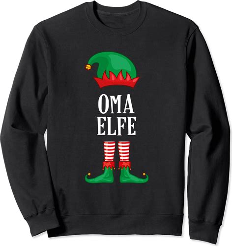 Oma Elfe Partnerlook Familien Outfit Weihnachten Sweatshirt Amazon De Fashion