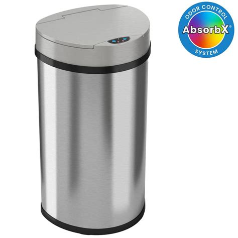 Itouchless 13 Gal Stainless Steel Semi Round Touchless Trash Can With