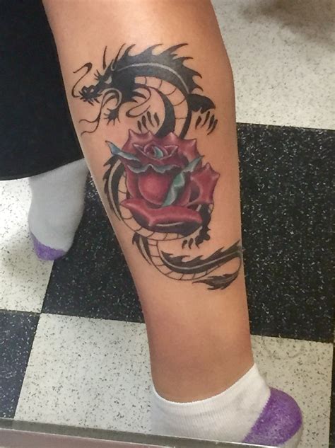 Tribal Dragon With A Rose Love Tattoos I Tattoo Small Tattoos