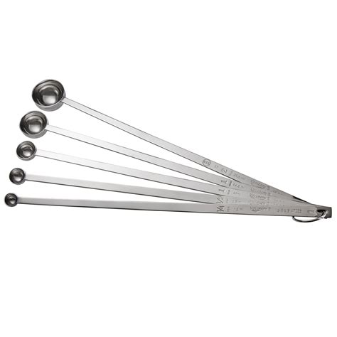 Vollrath 47031 5 Piece Stainless Steel Long Handled Measuring Spoon Set
