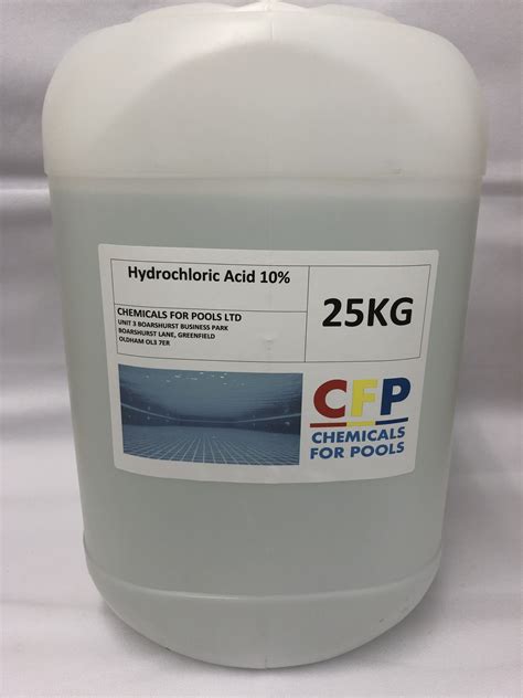 Hydrochloric Acid 10 25kg Chemicals For Pools