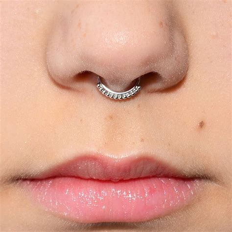 Septum Cuff Silver Small Faux Septum Ring Fake Piercing Fake Nose