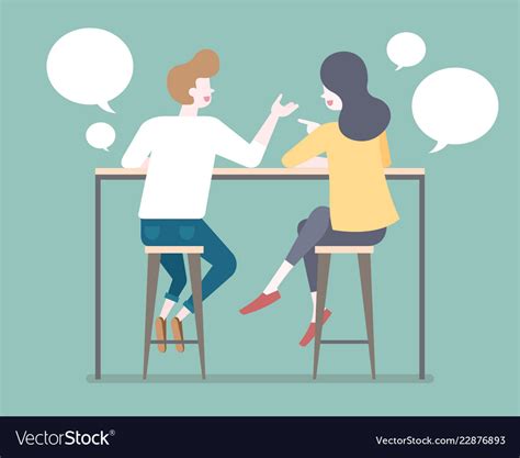 Flat Style Couple Talking To Each Other Royalty Free Vector