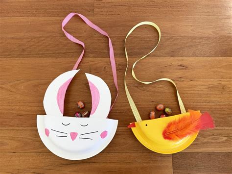 Easter Craft: Paper Plate Chicken and Bunny Bags | Brisbane Kids