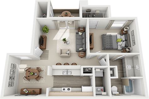 1 Bedroom Luxury Apartment Floor Plans Floorplansclick