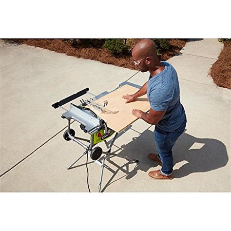 Ryobi 10 In Portable Table Saw With Rolling Stand With A Powerful 15