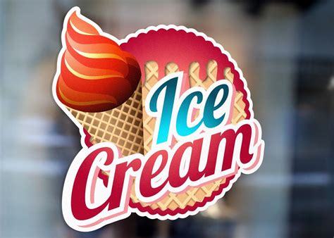 Ice Creams Sold Here Business Food Large Self Adhesive Window Shop Sign