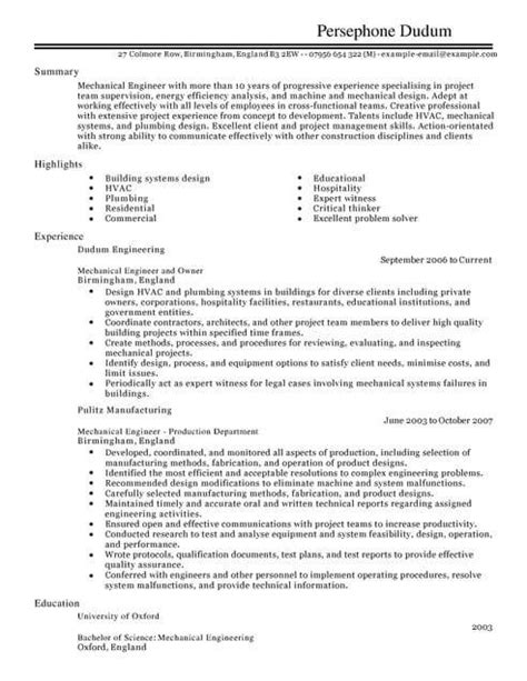 Diploma in mechanical engineering (dme) resume format and. Mechanical Engineer CV Template | CV Samples & Examples